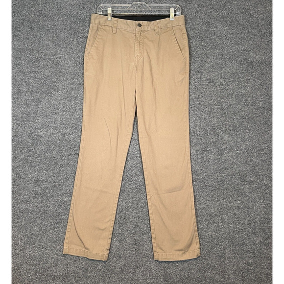Volcom Pants Mens 30 Beige Chinos Straight Leg Flat Front Casual - Picture 1 of 10